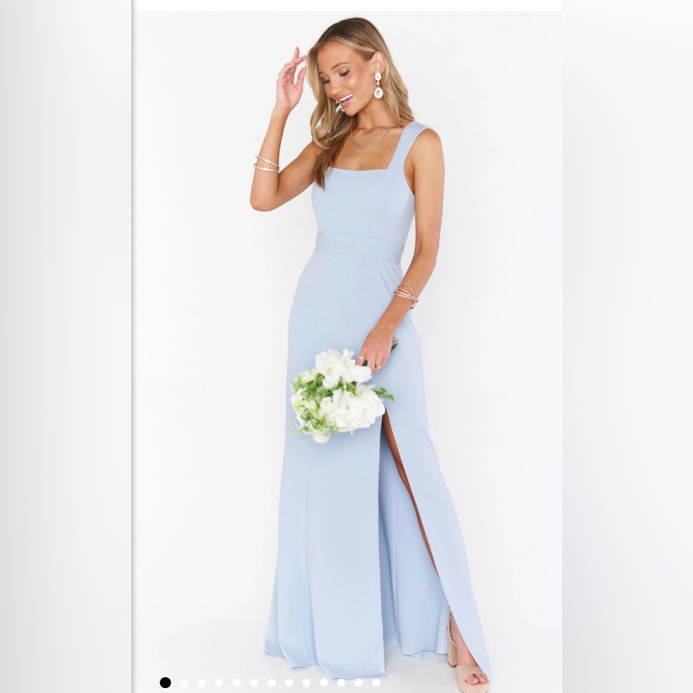 Show Me Your Mumu Paris gown Steel Blue Stretch Size S